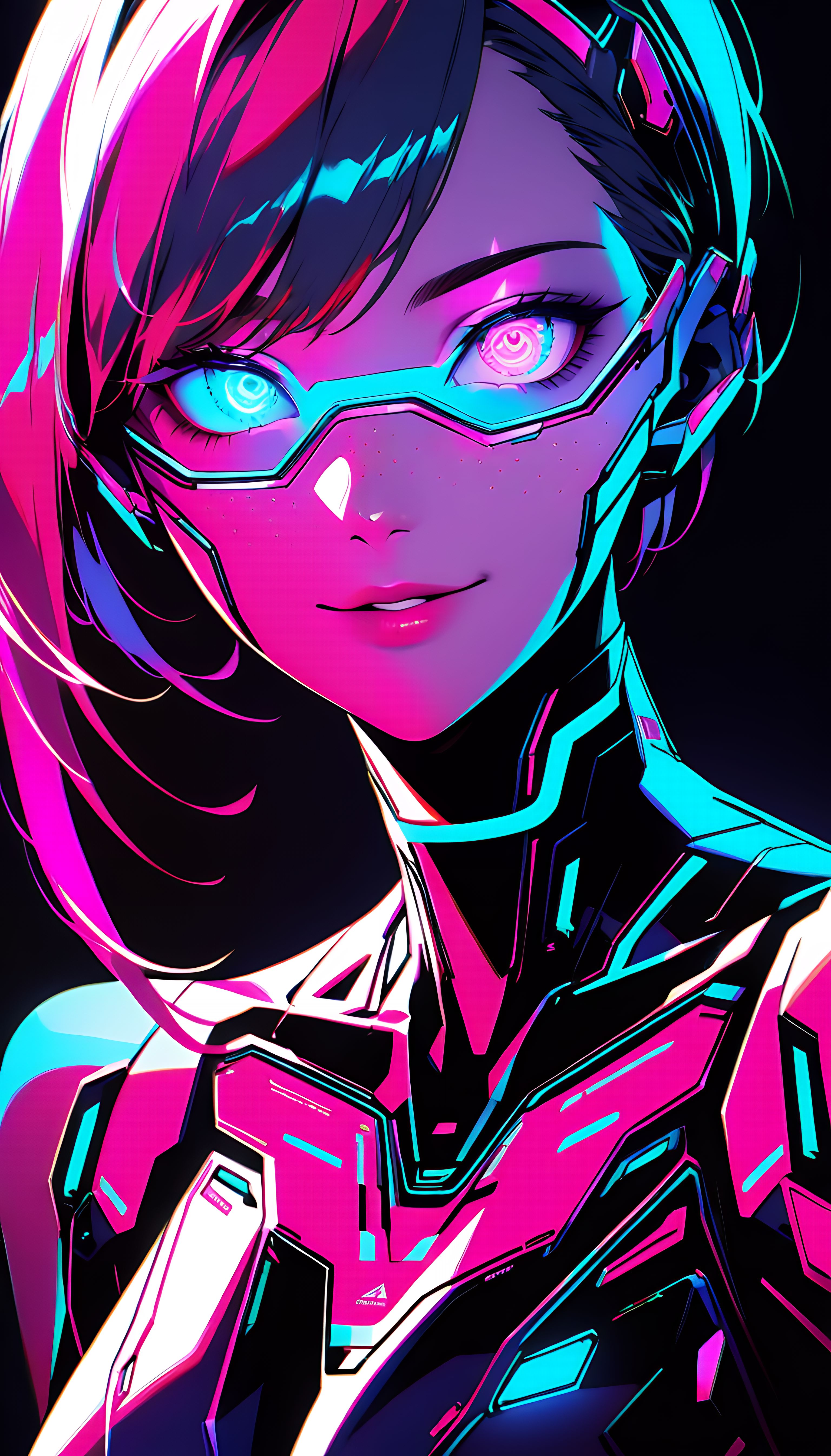 Tapeta cyberpunk neon girl – darmowa