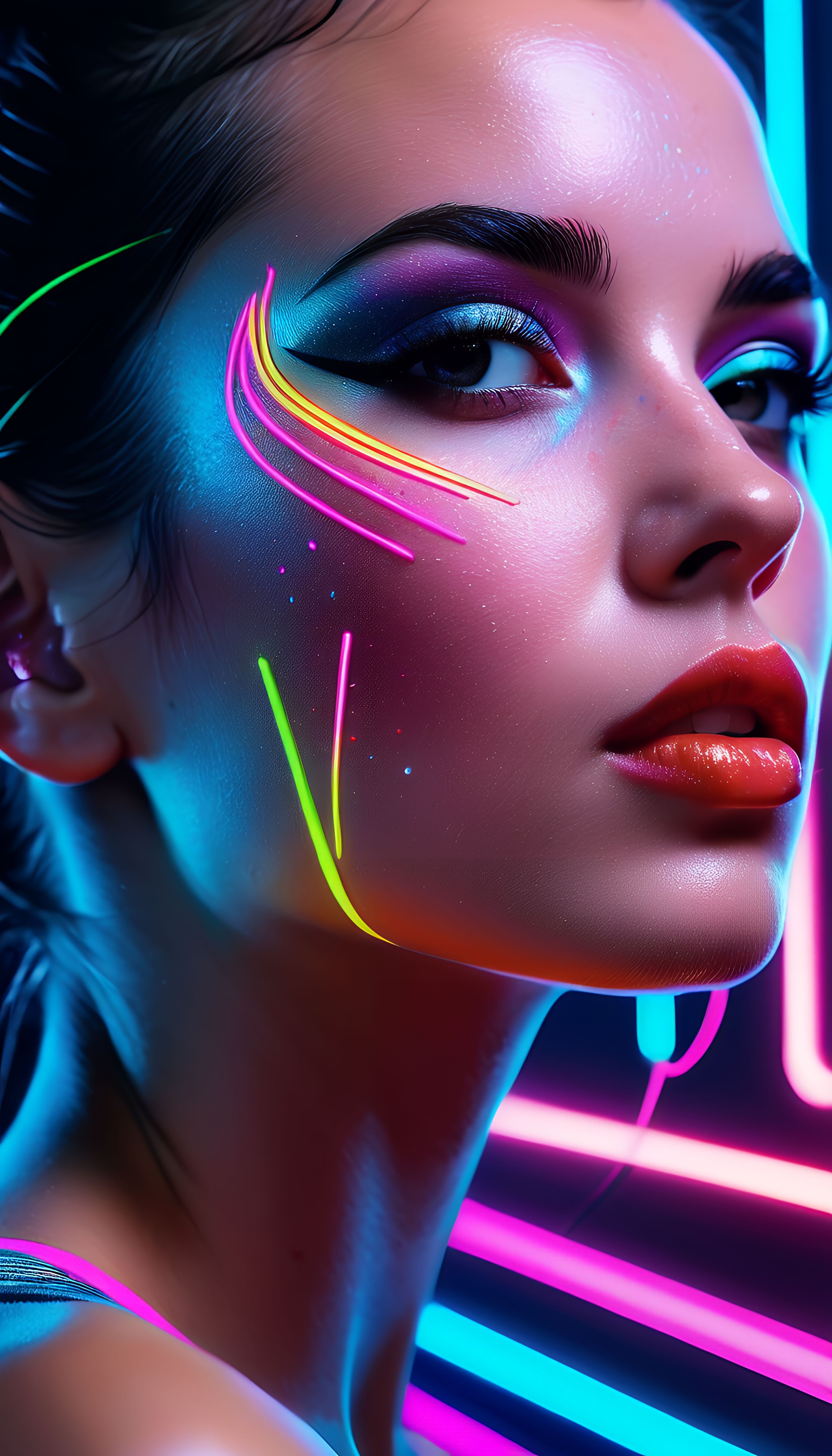 Tapeta cyberpunk neon girl – darmowa